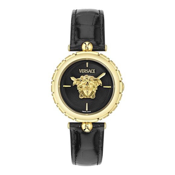 Versace Medusa Heritage Leather Watch Gold Womens
